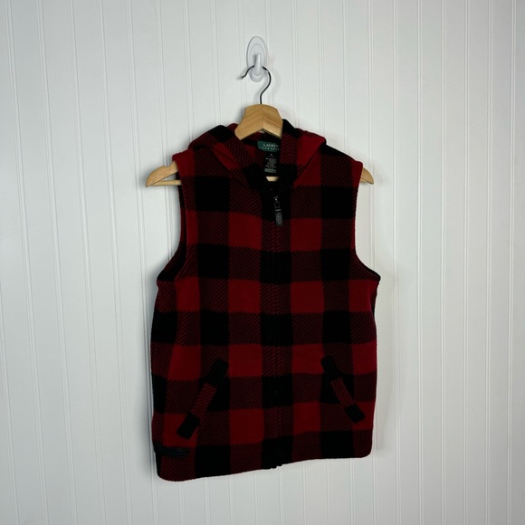 Lauren Ralph Lauren Jackets & Blazers - Lauren Ralph Lauren Vest Small Buffalo Plaid Red Black Full